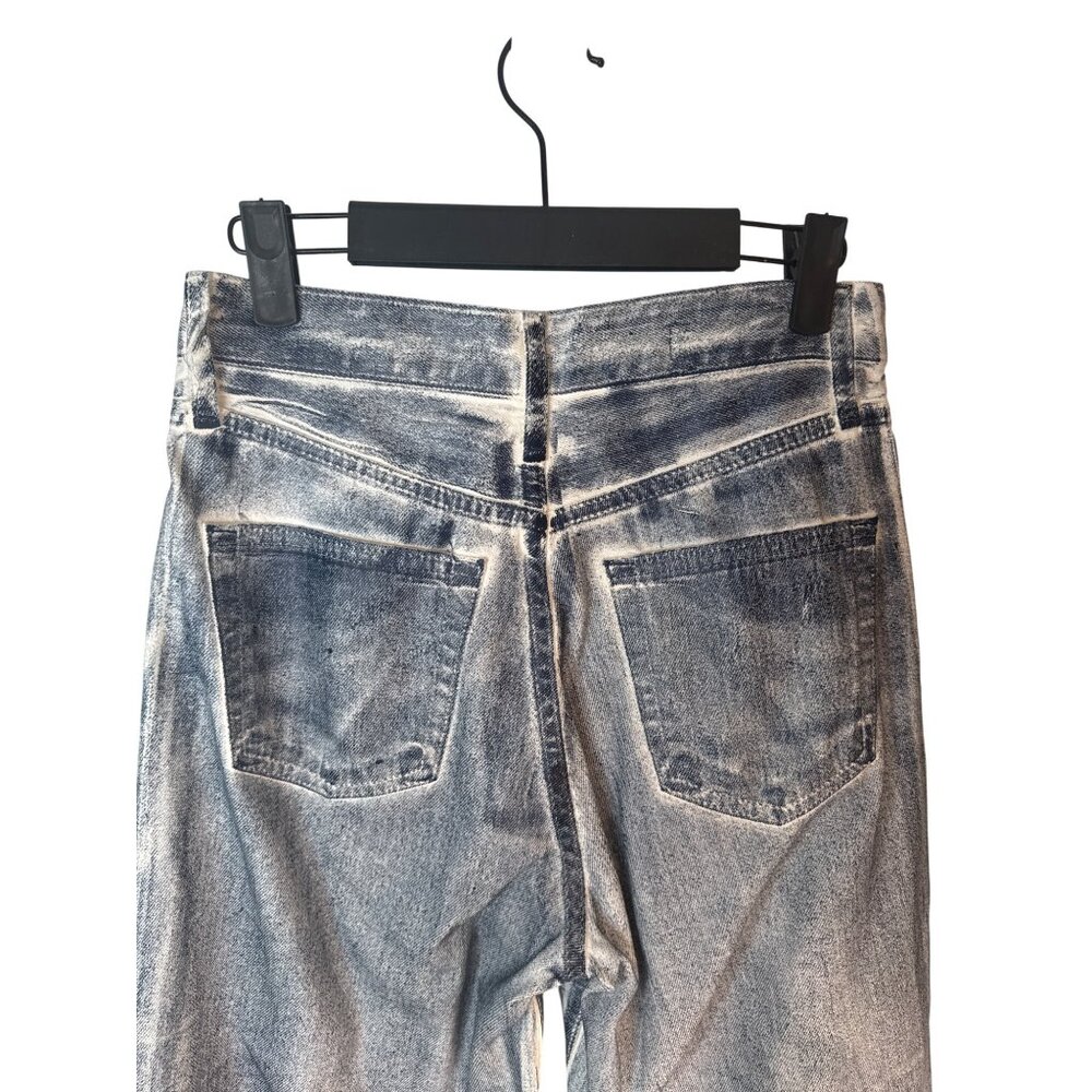 ZARA Size 2 High-Waisted Wide-Leg Jeans Blue Denim White Contrast - Picture 12 of 16